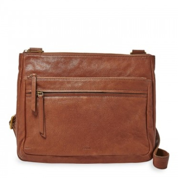 Fossil Handbags - NWT Fossil Corey Large Brown Leather Crossbody Bag